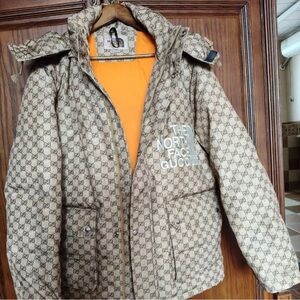 Gucci Beige Monogram Puffer Jacket
